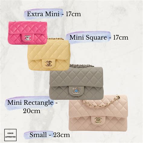 chanel flap sizes in inches|chanel bag size chart.